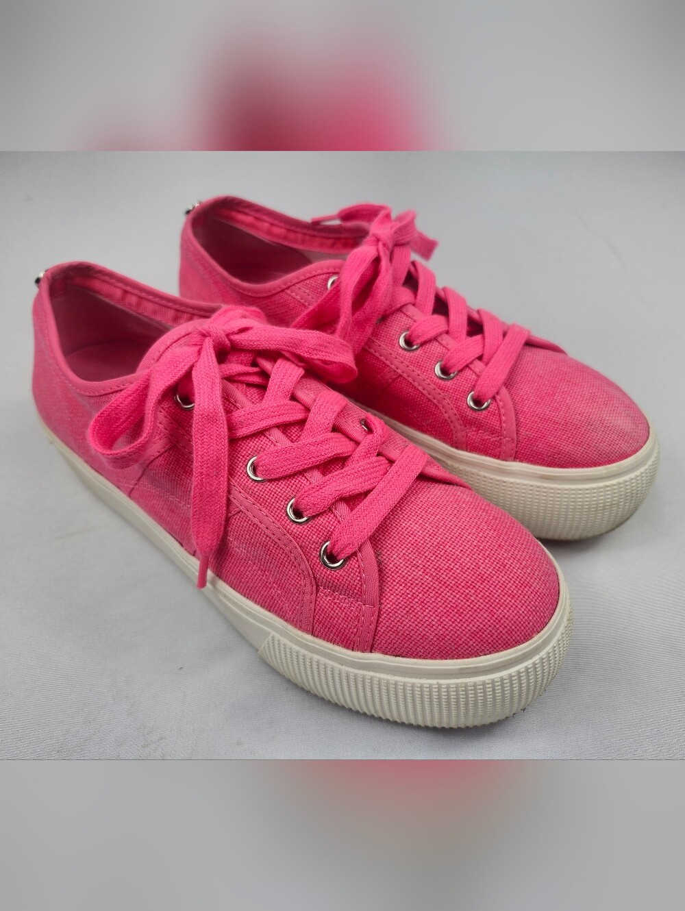 Steve Madden Women’s 8 M Bright Pink Canvas Platform Sneakers